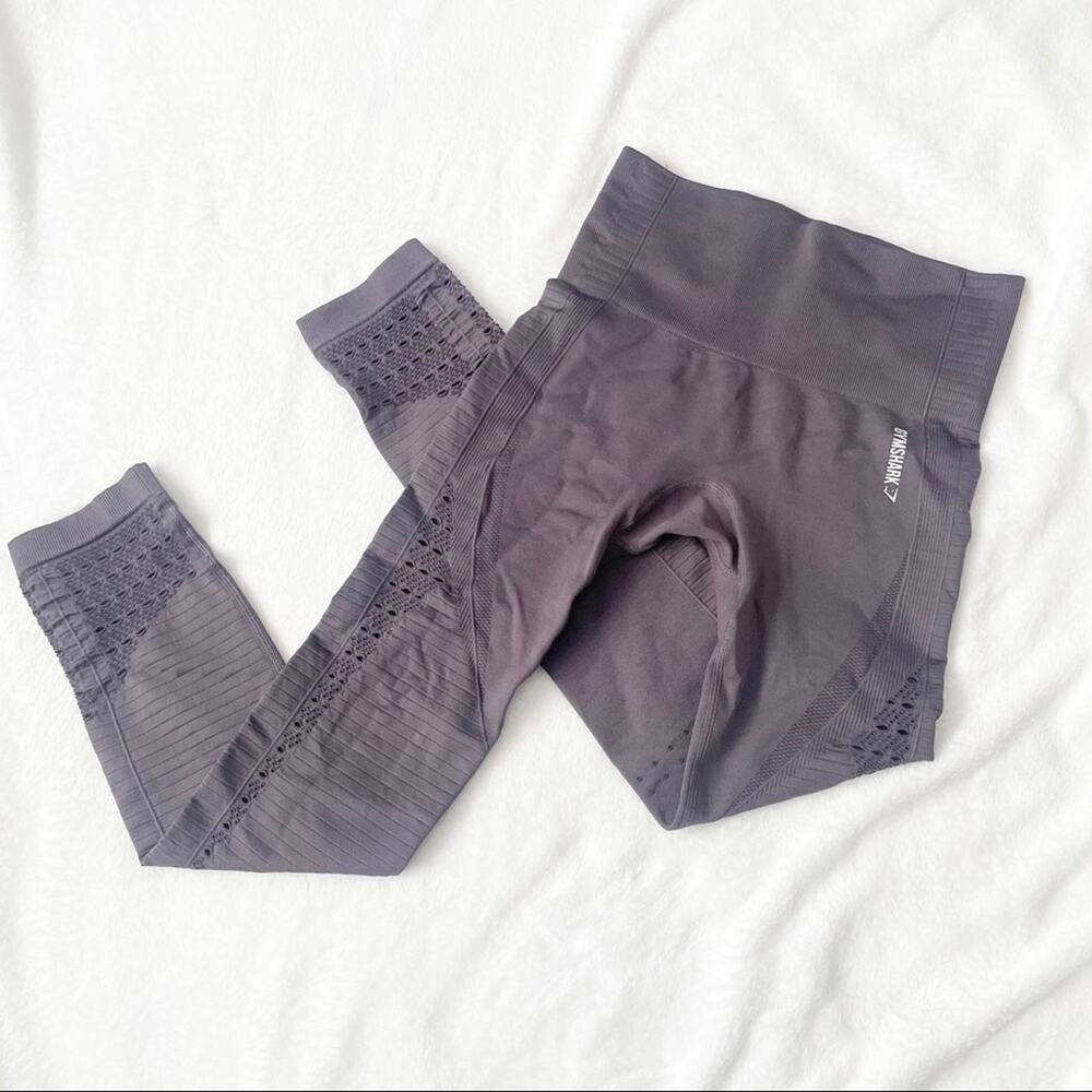 Gymshark gray leggings cut out size small high waist stretch cropped